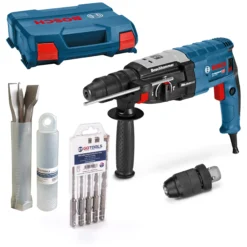 Bosch Bohr-Meißelhammer GBH 2-28 F + Hammerbohrer-Satz + Meisselset Im Koffer