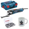 Bosch Multi-Cutter GOP 40-30 + 5 Tlg. Starlock Set In L-Boxx Gr. 2 + GT-Tasse