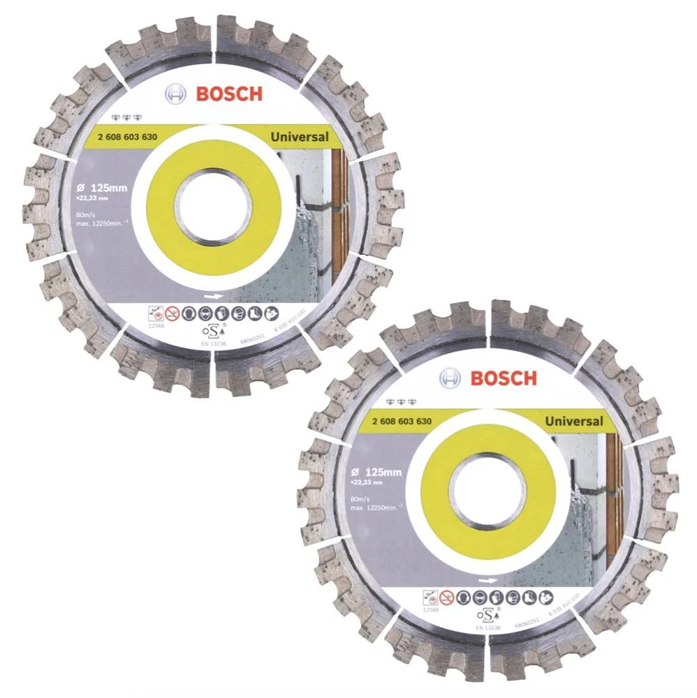 Bosch Diamant Trennscheibe Set 2x Best For Universal 125 X 22,23 Mm ( 2x 2608603630 )