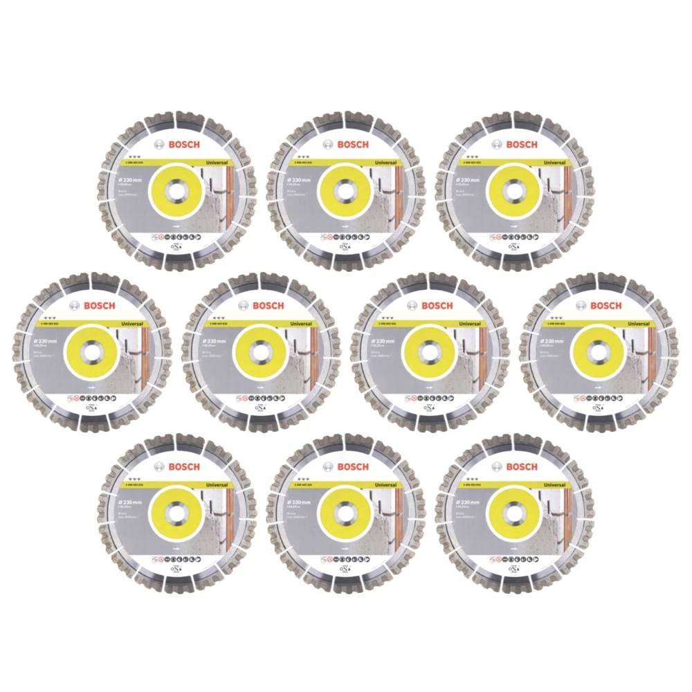 Bosch Diamant Trennscheibe Set 10x Best For Universal 230 X 22,23 Mm ( 10x 2608603633 )