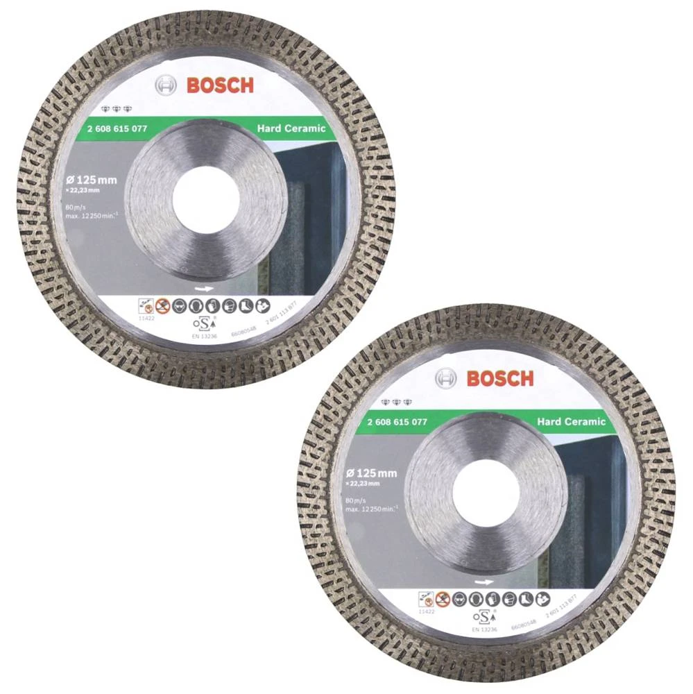 Bosch Diamant Trennscheibe Set 2x Best For Hard Ceramic 125 Mm X 22,23 ( 2x 2608615077 )