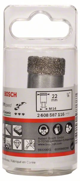 Bosch Diamanttrockenbohrer Dry Speed Best For Ceramic, 22 X 35 Mm (2 608 587 116)