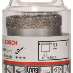 Bosch Diamanttrockenbohrer Dry Speed Best For Ceramic, 51 X 35 Mm (2 608 587 125)