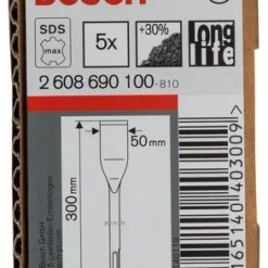 Bosch Fliesenmeißel Mit SDS Max-Aufnahme, 300 X 50 Mm, 5er-Pack (2 608 690 100)