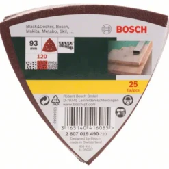 Bosch Schleifblatt-Set Für Deltaschleifer, 93 Mm, 120, 6 Löcher, 25er-Pack (2 607 019 490)