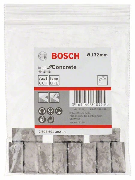 Bosch Segmente Für Diamantbohrkronen 1 1/4 Zoll UNC Best For Concrete 11, 132 Mm, 11 (2 608 601 392)