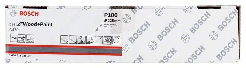 Bosch Schleifblatt C470, 225 Mm, 100, Ungelocht, 25er-Pack (2 608 621 029)