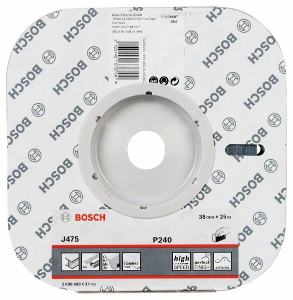 Bosch Schleifrolle J475 Best For Metal, Gewebeschleifrolle, 38 Mm X 25 M, 240 (2 608 608 C37)