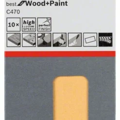 Bosch Schleifblatt C470, 70 X 125 Mm, 220, Ungelocht, 10er-Pack (2 608 608 Y26)