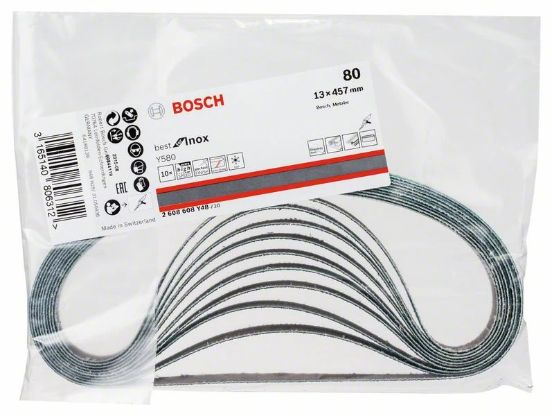 Bosch Schleifband Y580 Best For Inox, 13 X 457 Mm, 80 (2 608 608 Y48)