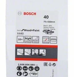 Bosch Schleifband-Set X440 Best For Wood And Paint, 10-teilig, 75 X 533 Mm, 40 (2 608 606 080)