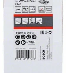 Bosch Schleifband-Set X440 Best For Wood And Paint, 10-teilig, 75 X 533 Mm, 180 (2 608 607 261)