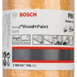 Bosch Schleifrolle C470, Best For Wood And Paint, Papierschleifrolle, 93 Mm, 5 M, 80 (2 608 607 708)
