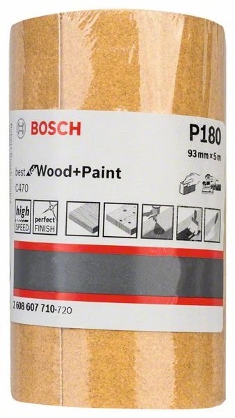 Bosch Schleifrolle C470, Best For Wood And Paint, Papierschleifrolle, 93 Mm, 5 M, 180 (2 608 607 710) – Bild 2