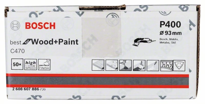 Bosch Schleifblatt C470, 93 Mm, 400, 6 Löcher, Klett, 50er-Pack (2 608 607 886) – Bild 2