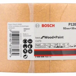 Bosch Schleifrolle C470 Best For Wood And Paint, Papierschleifrolle, 93 Mm X 50 M, 120 (2 608 608 713)