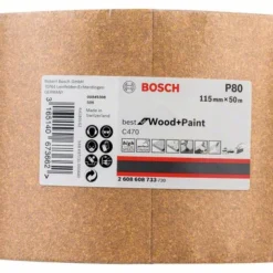 Bosch Schleifrolle C470 Best For Wood And Paint, Papierschleifrolle, 115 Mm X 50 M, 80 (2 608 608 733)