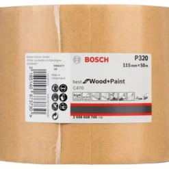Bosch Schleifrolle C470 Best For Wood And Paint, Papierschleifrolle 115 Mm X 50 M, 320 (2 608 608 740)
