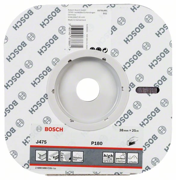 Bosch Schleifrolle J475 Best For Metal, Gewebeschleifrolle, 38 Mm X 25 M, 180 (2 608 608 C35)