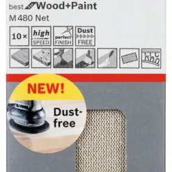 Bosch Schleifblatt M480 Net, Best For Wood And Paint, 70 X 125 Mm, 80, 10er-Pack (2 608 621 216)