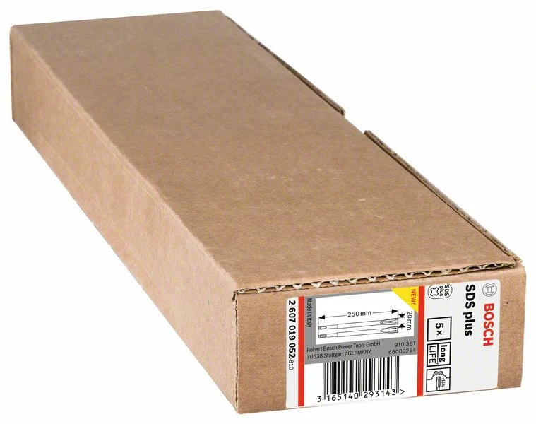 Bosch Flachmeißel Mit SDS Plus-Aufnahme, 250 X 20 Mm, Long Life, 5er-Pack (2 607 019 052) – Bild 2
