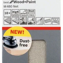 Bosch Schleifblatt M480 Net, Best For Wood And Paint, 70 X 125 Mm, 120, 10er-Pack (2 608 621 218)