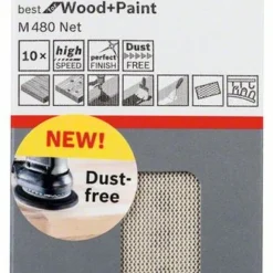 Bosch Schleifblatt M480 Net, Best For Wood And Paint, 70 X 125 Mm, 150, 10er-Pack (2 608 621 219)