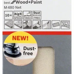 Bosch Schleifblatt M480 Net, Best For Wood And Paint, 70 X 125 Mm, 400, 10er-Pack (2 608 621 224)