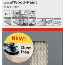 Bosch Schleifblatt M480 Net, Best For Wood And Paint, 70 X 125 Mm, 320, 10er-Pack (2 608 621 223)