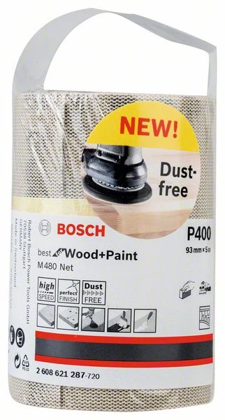Bosch Schleifrolle M480 Net Best For Wood And Paint, 93 Mm X 5 M, 400 (2 608 621 287) – Bild 2