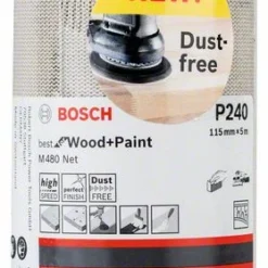 Bosch Schleifrolle M480 Net Best For Wood And Paint, 115 Mm X 5 M, 240 (2 608 621 294)