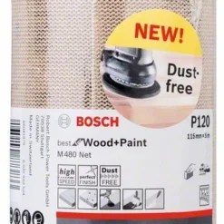 Bosch Schleifrolle M480 Net Best For Wood And Paint, 115 Mm X 5 M, 120 (2 608 621 290)