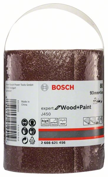 Bosch Schleifrolle J450 Expert For Wood And Paint, 93 Mm X 5 M, 80 (2 608 621 456)