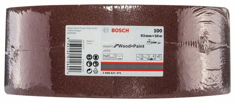 Bosch Schleifrolle J450 Expert For Wood And Paint, 93 Mm X 50 M, 100 (2 608 621 475) – Bild 2