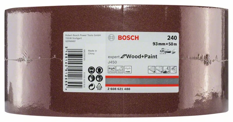 Bosch Schleifrolle J450 Expert For Wood And Paint, 93 Mm X 50 M, 240 (2 608 621 480) – Bild 2