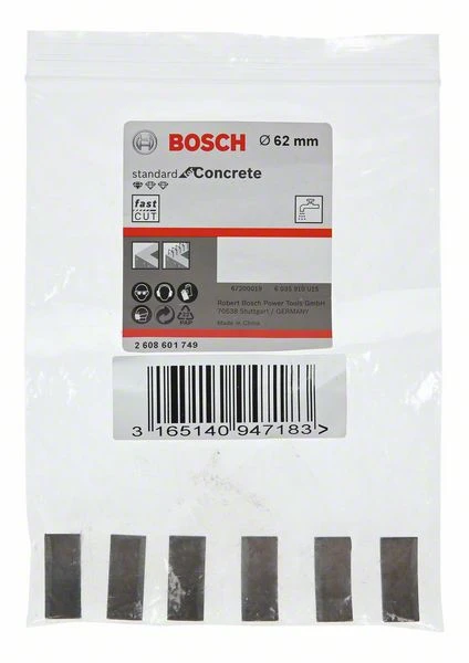 Bosch Segmente Für Diamantbohrkronen 1 1/4 Zoll UNC Standard For Concrete 6, 10 Mm (2 608 601 749) – Bild 2