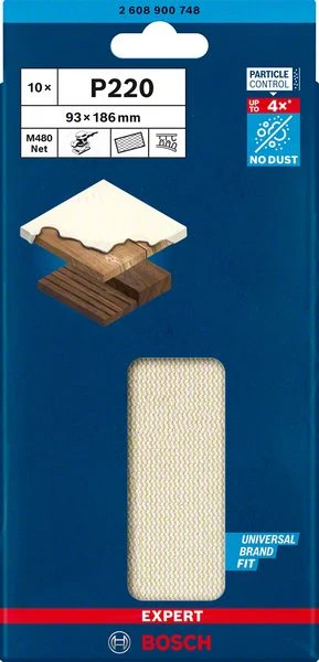 Bosch EXPERT Netzschleifblatt M480,93x186mm,K220, 10x (2 608 900 748) – Bild 2