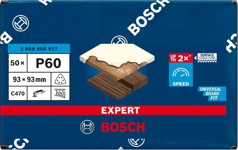 Bosch EXPERT Schleifblatt C470, 93x93mm,K60, 50x (2 608 900 927) – Bild 2